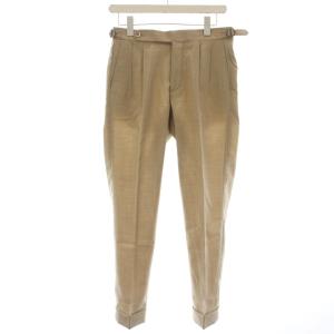 HERRICK スラックス ウール タック テーパード パンツ 44 ベージュ E10CO1-A /G