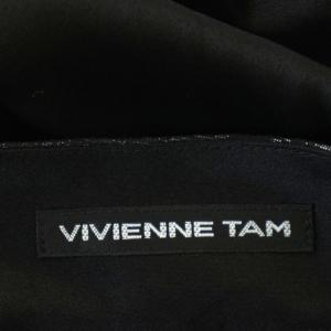 VIVIENNE TAM ワンピース シルク 半袖 ひざ丈 刺繍 1 黒 ブラック 016-140241 /G
