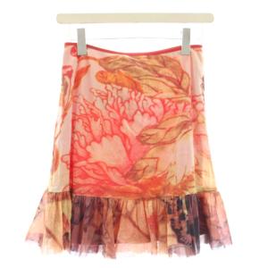 VIVIENNE TAM スカート メッシュ 花柄 ミニスカート 1 赤 レッド 015-120101 /G