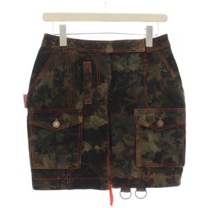 ガリアーノ期 タイトスカート ミニ カモフラ 36 カーキ 5P12033371