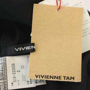 VIVIENNE TAM スカート メッシュ 花柄 刺繍 ひざ丈 フレアスカート 2 黒 ブラック 016-220838 /G
