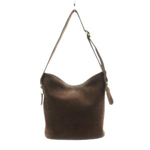 COACH オールドコーチ ショルダーバッグ スエード チャーム付き 茶 ブラウン 4932 /KU