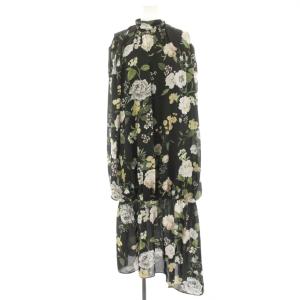 RILEY LOW WAIST DRESS ワンピース 黒 ブラック 緑 グリーン ロング マキシ 花柄
