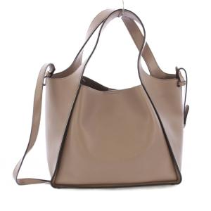 STELLA McCARTNEY ロゴ クロスボディ トートバッグ ハンドバッグ ショルダーバッグ フェイクレザー ブラウン /TK