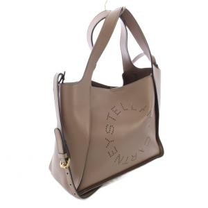 STELLA McCARTNEY ロゴ クロスボディ トートバッグ ハンドバッグ ショルダーバッグ フェイクレザー ブラウン /TK
