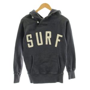 SURFフードスウェット パーカー プルオーバー 長袖 ロゴ 0 紺 ネイビー /KU