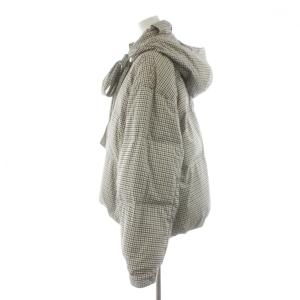 Lily Brown LilyBrown 25AW recycleリボンダウン ダウンジャケット 千鳥格子 アウター F 茶 ブラウン 黒 ブラック