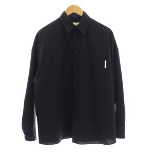 22AW ウールトロピカルシャツ 44 ネイビー CUMU0061A1