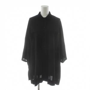 22AW ニットシャツ ブラウス 5分袖 9 黒 ブラック B0323KCD758 /AN31