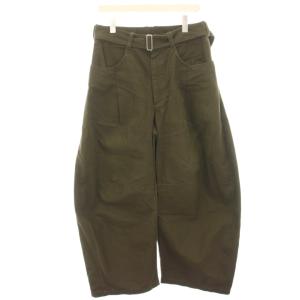 23SS SHIOTA ベルトツイストワイド デニムパンツ ジーンズ 1 カーキ 153440007 /HN