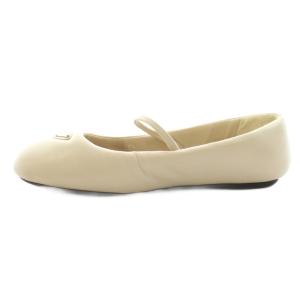 PRADA メリージェーン バレエシューズ レザー 37.5 ライトベージュ