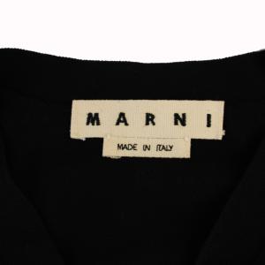 MARNI ニット カーディガン 長袖 Vネック ボーダー柄 48 黒 緑 /BM