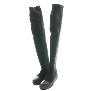 WOOLINニットロングブーツ 37 ブラック