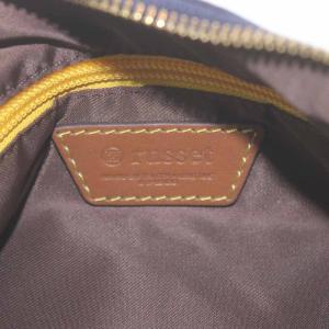russet ショルダーバッグ ハンドバッグ 2way 総柄 ナイロン 紫 パープル 茶 ブラウン /AN55