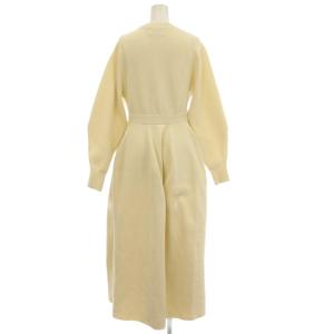 CLANE CONSTRUCTIVE KNIT ONEPIECE ニットワンピース ロング パフスリーブ 1 アイボリー
