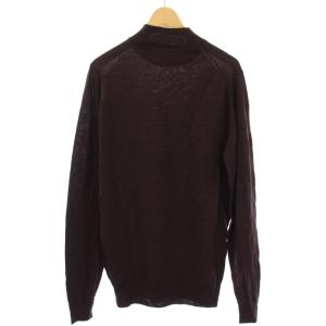 JOHN SMEDLEY ニット セーター ウール M 茶 ブラウン 無地 モックネック 長袖 /TK