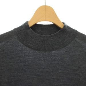 JOHN SMEDLEY ニット セーター ウール M グレー 無地 モックネック 長袖 /TK