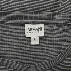 ARMANI COLLEZIONI Tシャツ カットソー 半袖 シルク 絹 L グレー チェック柄 /RR