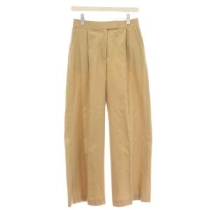 コットンギャバジン タック ワイドパンツ 36 ベージュ 13-04-32-04356 /G