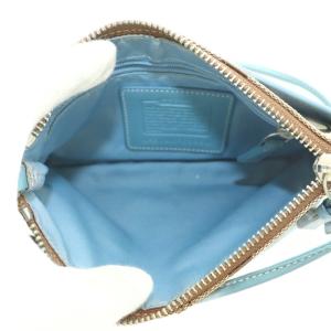 COACH ショルダーバッグ シグネチャー柄 キャンバス ベージュ 青 6368N /MI
