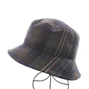 オーブ 24AW BRICK TARTAN バケットハット 帽子 チェック柄 F 紺