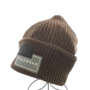 25AW ニット帽 ロゴ ダメージ加工 S ブラウン SH0TB0001