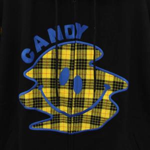 Candy Stripper ジップアップパーカー 2 黒 ブラック 黄色 イエロー 長袖 チェック柄 1229613 /TK