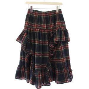 25AW スカート F FRILL CHECK SKIRT ロング チェック柄 1256313 /TK