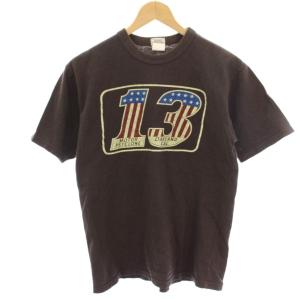 POWER WEAR 13 motorpsyclone Tシャツ カットソー プリント 半袖 M 茶 ブラウン
