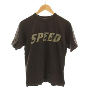 POWER WEAR Tシャツ カットソー SPEED プリント 半袖 M 茶 /YM