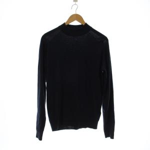 JOHN SMEDLEY ニット セーター S ネイビー 無地 ハイネック 長袖 /JP