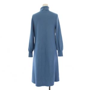 ANAYI ニット ワンピース ロング 長袖 タートルネック ウール 38 青 101929-16-260 /BM