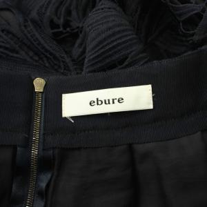 ebure フレアスカート ミモレ ロング 総レース タック 36 紺 ネイビー 2510500084 /KU