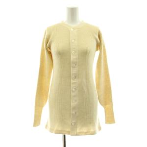 wool sewing under cardigan ニットカーディガン 長袖 クルーネック ウール 36