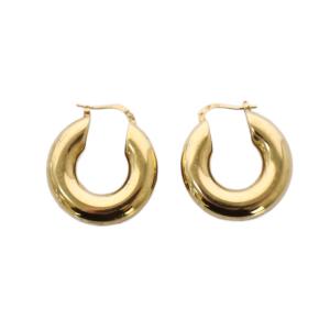 JIL SANDER フープピアス 両耳 ウッド ブラウン ゴールド /BM
