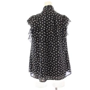 HANAE MORI × CELFORD 25SS ハートモチーフプリントブラウス シャツ フレンチスリーブ リボンタイ F