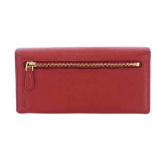 PRADA 長財布 二つ折り 小銭入れ レザー 赤 レッド ピンク 1MH132 /YT OH