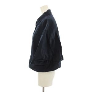 IENA 24SS FABRICA シャツ ブラウス F ネイビー 紺 レギュラーカラー 七分袖 クロップド丈 24050900934010