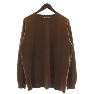 20AW LUSTER PLAITING L/S TEE Tシャツ 3 茶 ブラウン 無地 ラウンドネック