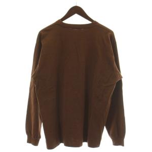 AURALEE 20AW LUSTER PLAITING L/S TEE Tシャツ 3 茶 ブラウン 無地 ラウンドネック
