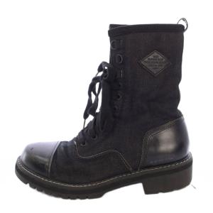 Minor Zip Boots High デニム ショートブーツ レースアップ US7 ブラック /TK