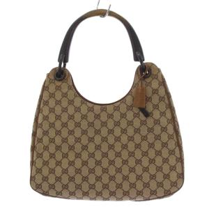 GUCCI ハンドバッグ ウッド ハンドル GG柄 ベージュ 106494