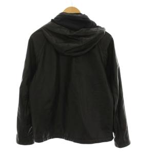 JOSEPH HOMME レザージャケット フード付き 羊革 アウター 48 黒 ブラック 長袖 ジップポケット LWJHKW0204