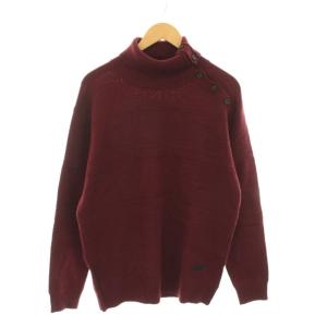 ニット セーター 長袖 3 ボルドー タートルネック 肩ボタン付き BC070-17010 /YM