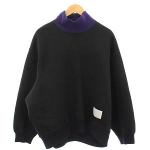 22AW ダンボールスウェット トレーナー 切替 長袖 2 黒 紫 22WCL-T12201S /TK
