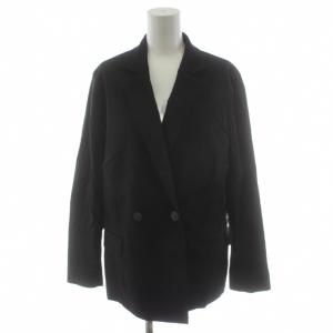 25SS Lush Linen Adison テーラードジャケット ダブル 麻 リネン混 36 黒 ブラック