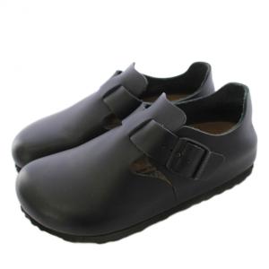 ロンドン LONDON モカシン シューズ レザー 35 黒 ブラック /AN53