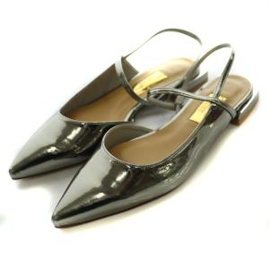 グリーズ GRISE ポインテッドストラップスリングバックパンプス 22.5cm シルバーカラー /SS