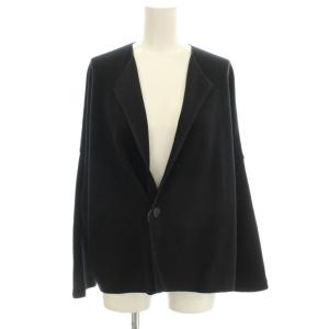 24AW ウールカノコ ワイドジャケット カーディガン ニット F 黒 ブラック 23074407106