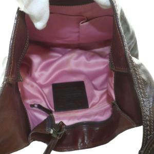 COACH ショルダーバッグ パテントレザー 光沢 茶 F12387 /MI